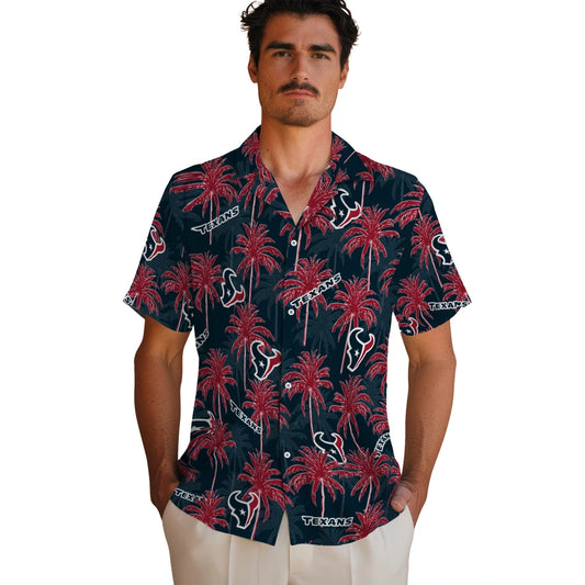 Houston Texans Hawaiian Shirt - Palm Tree Motif | Moonbestprint