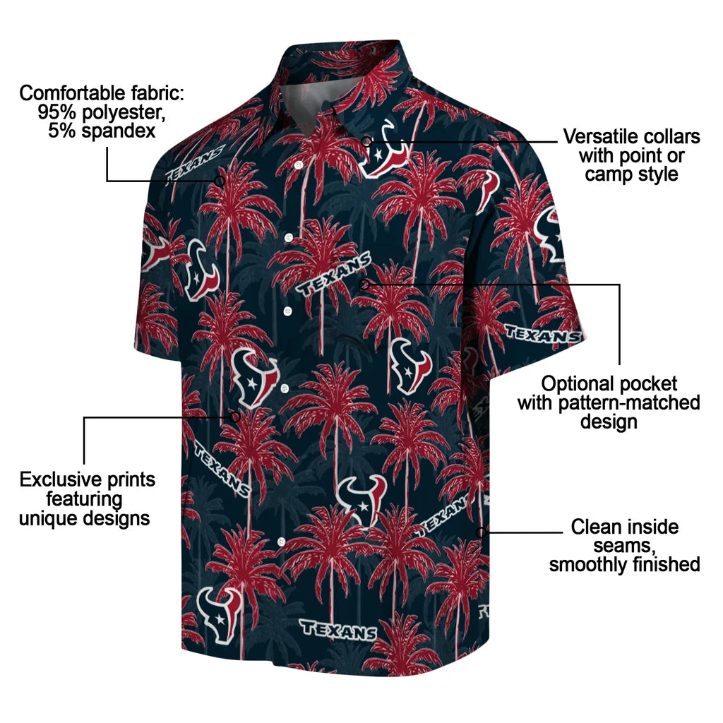 Houston Texans Hawaiian Shirt - Palm Tree Motif | Moonbestprint