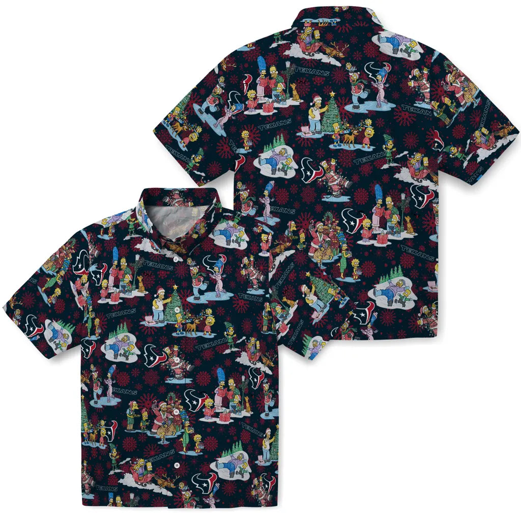 Houston Texans Hawaiian Shirt - Simpsons Christmas | Moonbestprint