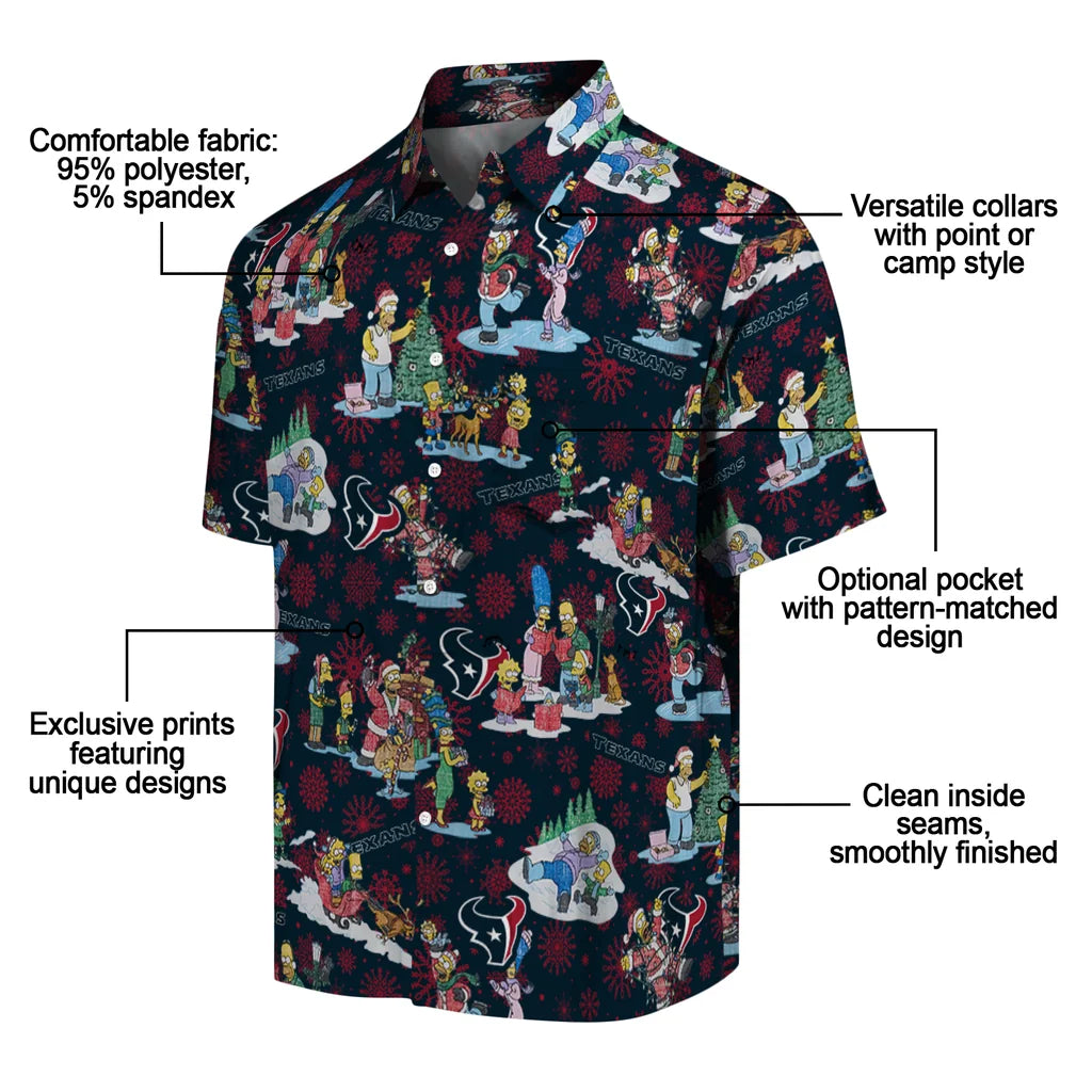 Houston Texans Hawaiian Shirt - Simpsons Christmas | Moonbestprint