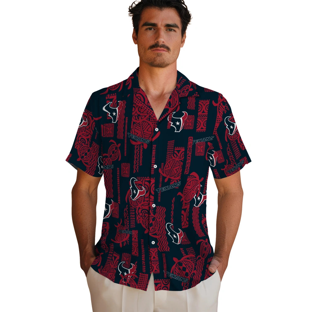 Houston Texans Hawaiian Shirt - Turtle Lines | Moonbestprint