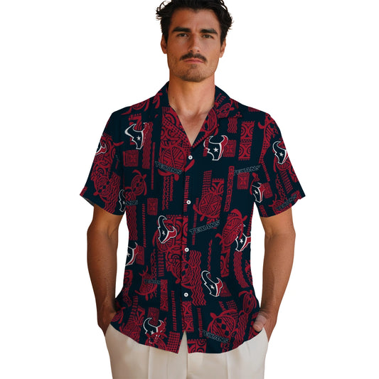 Houston Texans Hawaiian Shirt - Turtle Lines | Moonbestprint