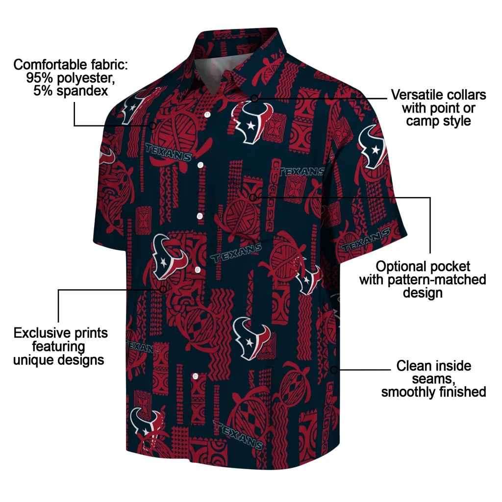 Houston Texans Hawaiian Shirt - Turtle Lines | Moonbestprint
