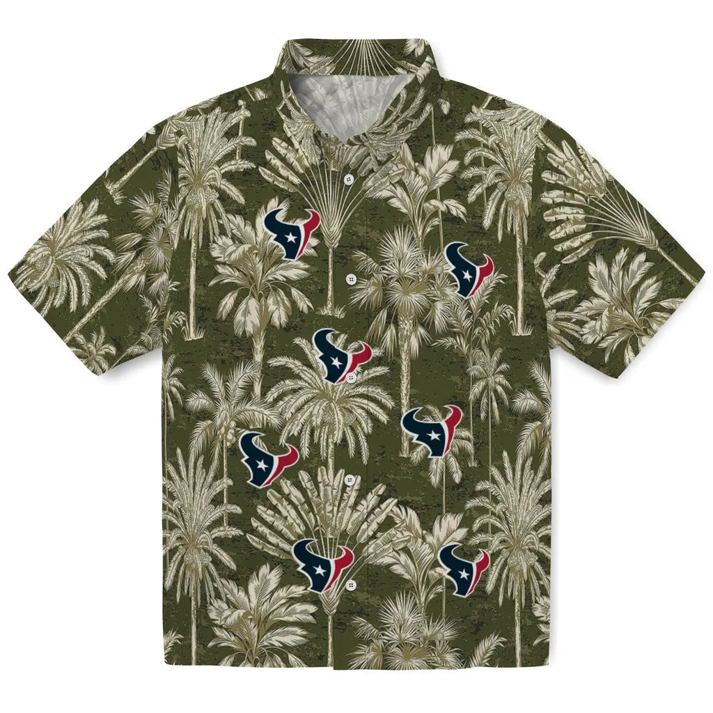 Houston Texans Hawaiian Shirt - Vintage Palm Tree | Moonbestprint