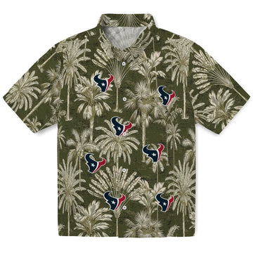 Houston Texans Hawaiian Shirt - Vintage Palm Tree | Moonbestprint