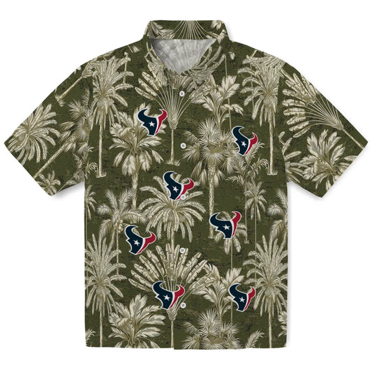 Houston Texans Hawaiian Shirt - Vintage Palm Tree | Moonbestprint