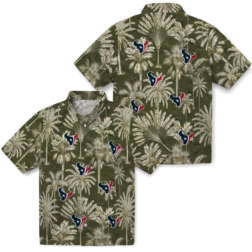 Houston Texans Hawaiian Shirt - Vintage Palm Tree | Moonbestprint