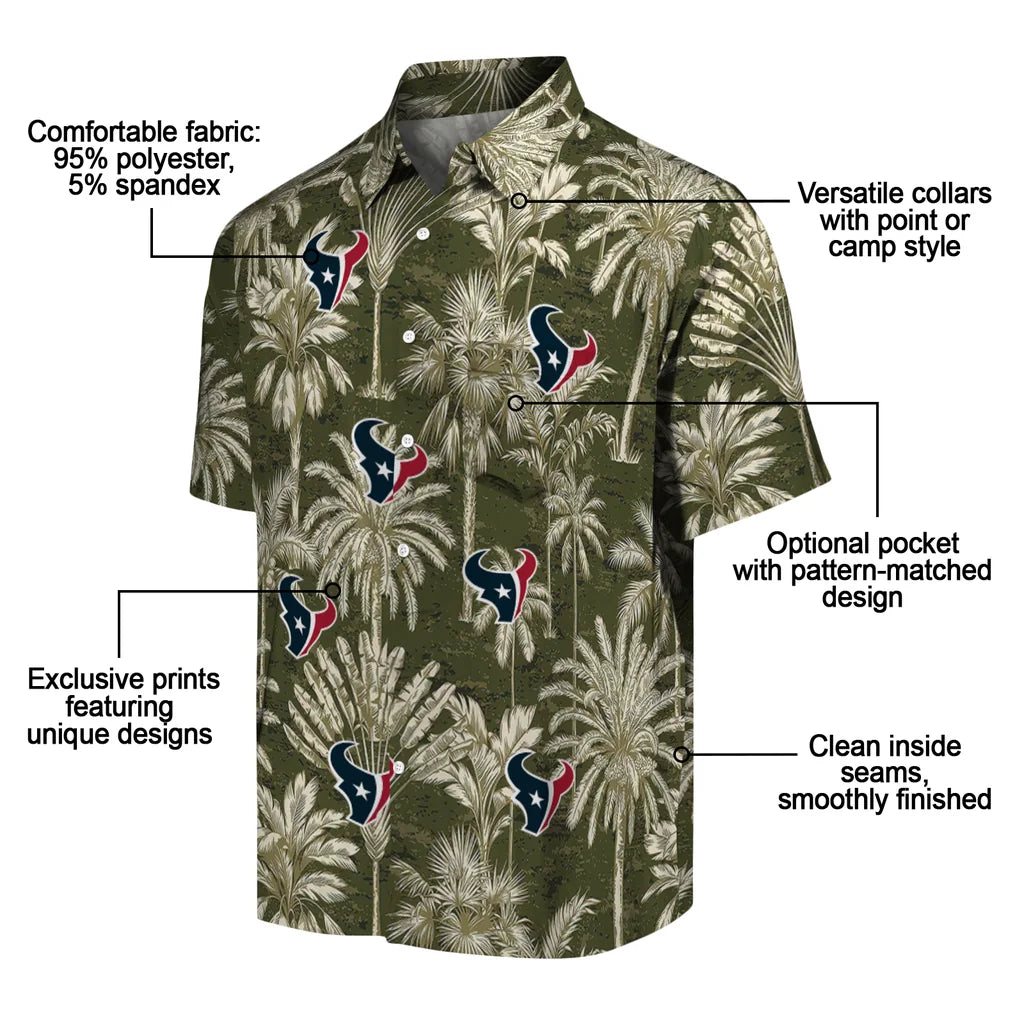 Houston Texans Hawaiian Shirt - Vintage Palm Tree | Moonbestprint