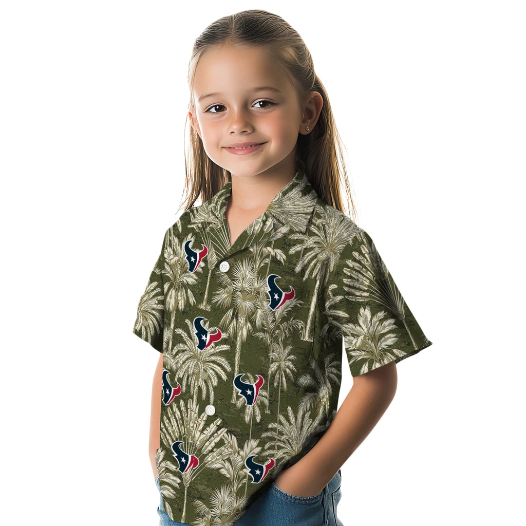 Houston Texans Hawaiian Shirt - Vintage Palm Tree | Moonbestprint