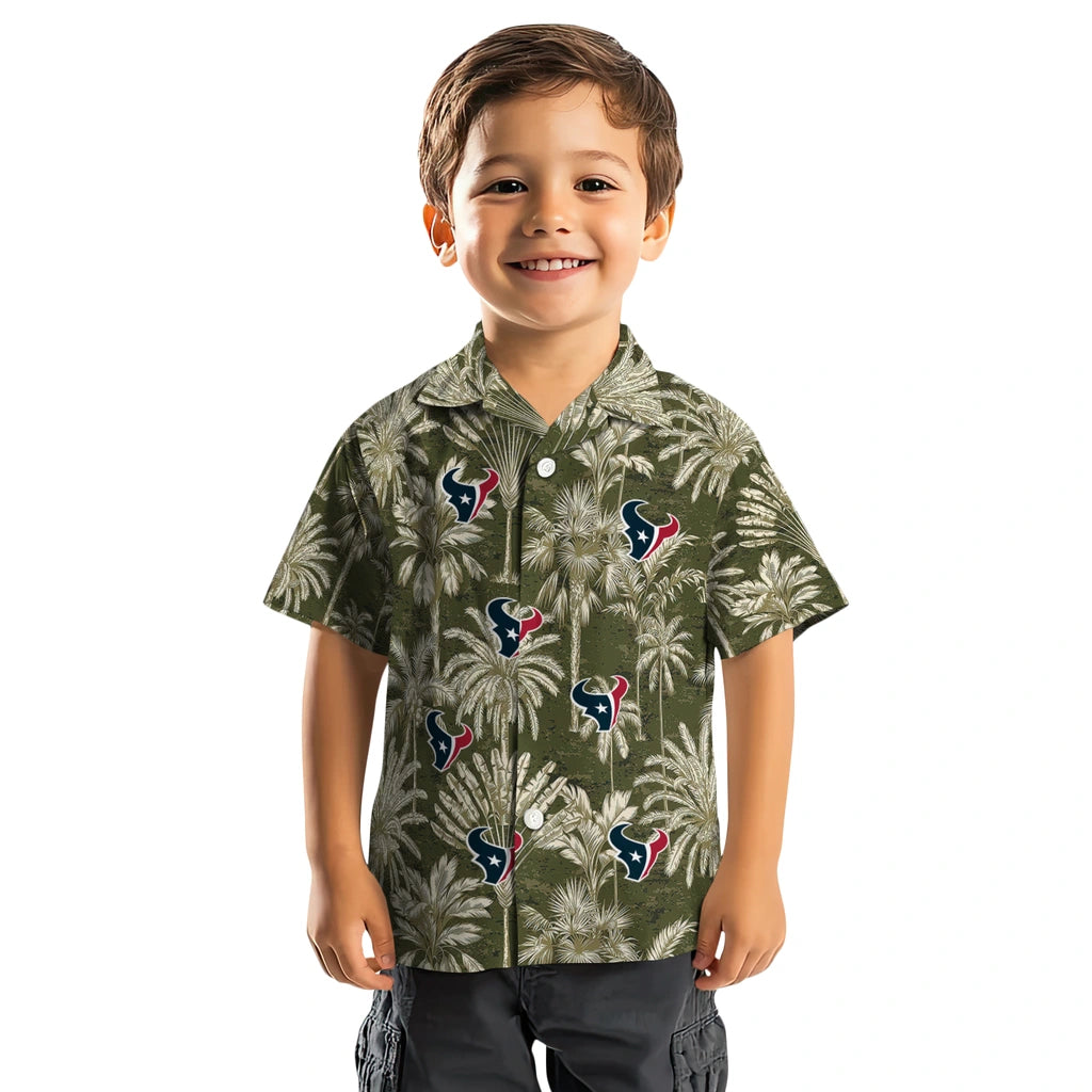 Houston Texans Hawaiian Shirt - Vintage Palm Tree | Moonbestprint