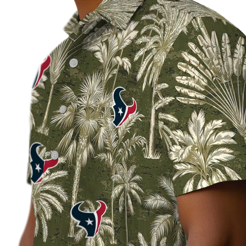 Houston Texans Hawaiian Shirt - Vintage Palm Tree | Moonbestprint