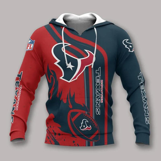 Houston Texans Logo NFL 3D All Over Print Hoodie -Moonbestprint
