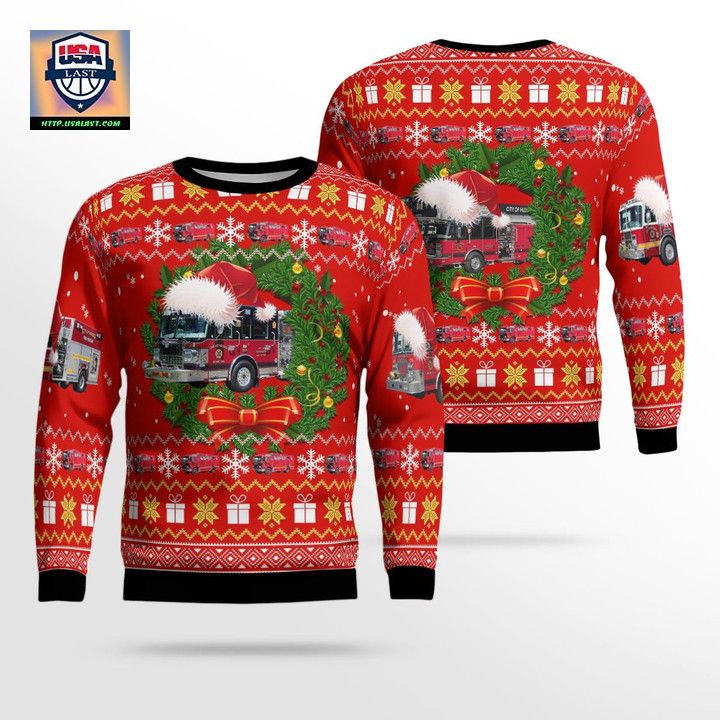 Hudson New York City of Hudson Fire Department Christmas Sweater 3D ? PH91 ? Usalast