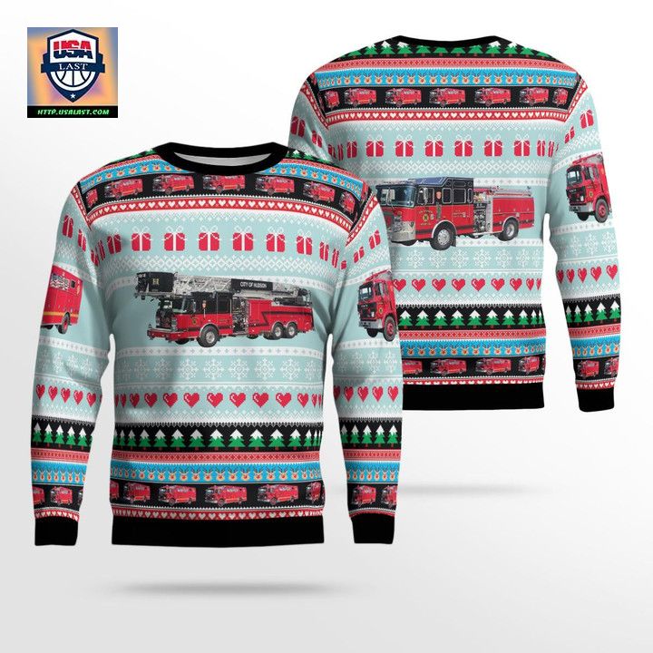 Hudson New York City of Hudson Fire Department Christmas Sweater 3D ? Usalast