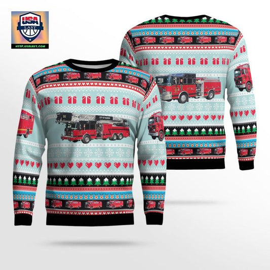 Hudson New York City of Hudson Fire Department Christmas Sweater 3D ? Usalast