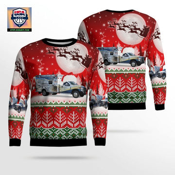 Hughes County Emergency Medical Service AOP Christmas Sweater ? EY11 ? Usalast