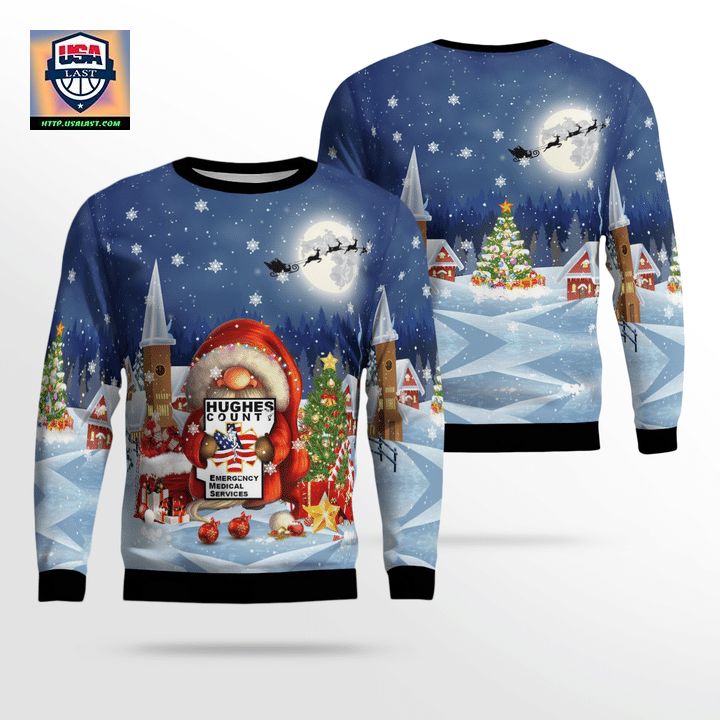 Hughes County Emergency Medical Service AOP Christmas Sweater ? Usalast