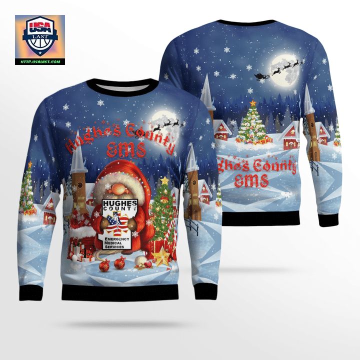 Hughes County Emergency Medical Service AOP Christmas Sweater ? CJ41 ? Usalast