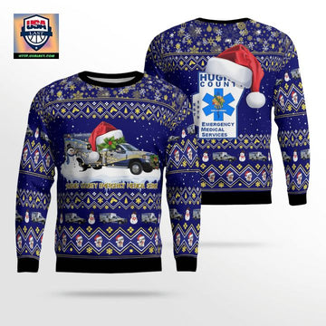 Hughes County Emergency Medical Service Christmas AOP Sweater ? AI21 ? Usalast