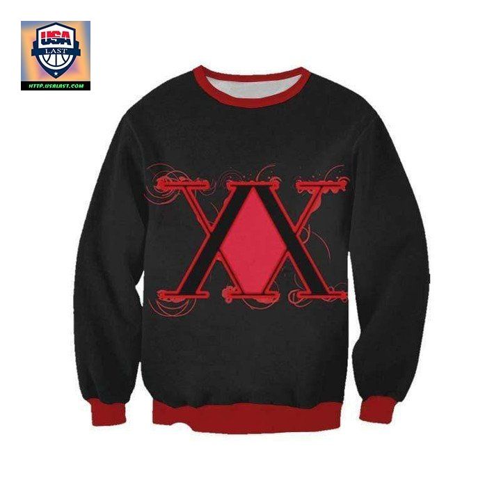 Hunter X Hunter Logo Red Sweater ? Hunter X Hunter 3D Printed Sweater Sh9825 ? Usalast