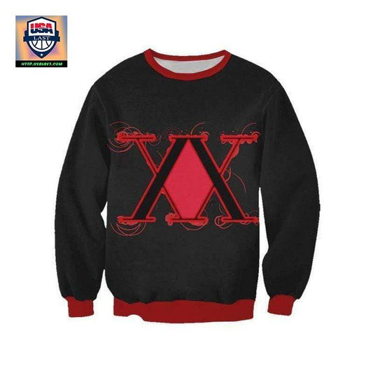 Hunter X Hunter Logo Red Sweater ? Hunter X Hunter 3D Printed Sweater Sh9825 ? Usalast