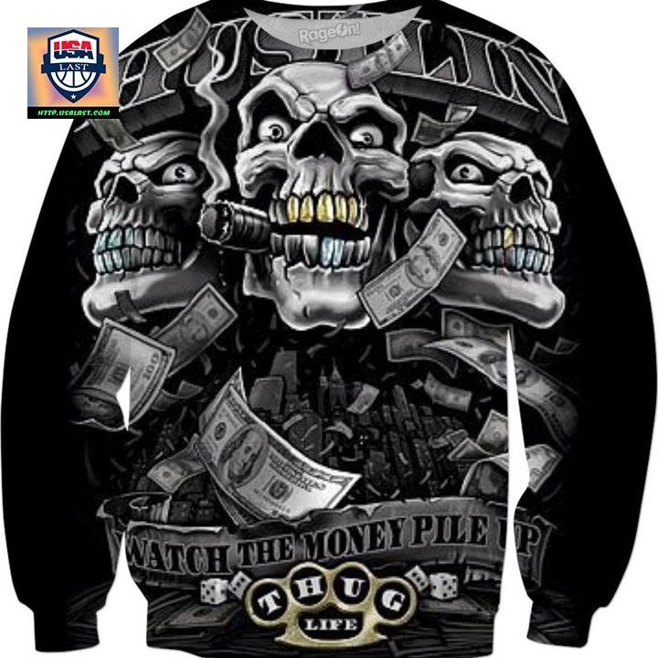 Hustlin Watch The Money Pile Up Sweater ? Usalast