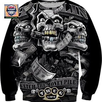 Hustlin Watch The Money Pile Up Sweater ? Usalast