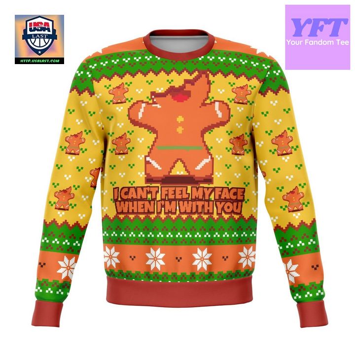 I Cant Feel My Face When Im With You Funny 2022 Design 3d Ugly Christmas Sweater ? Usalast