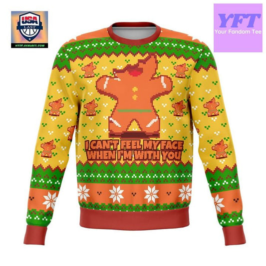 I Cant Feel My Face When Im With You Funny 2022 Design 3d Ugly Christmas Sweater ? Usalast