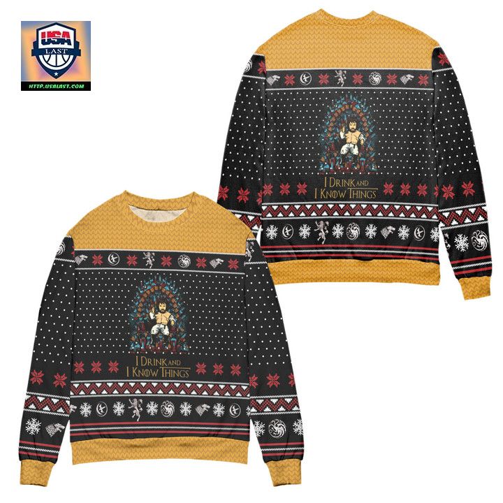 I Drink And I Know Things Ugly Christmas Sweater ? Usalast