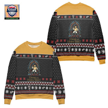 I Drink And I Know Things Ugly Christmas Sweater ? Usalast