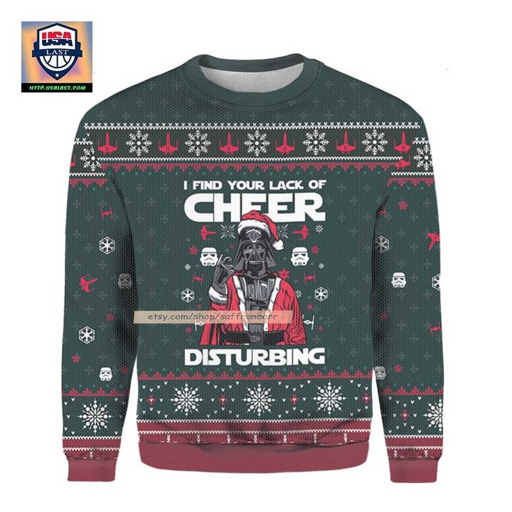 I Find Your Lack Of Cheer Disturbing Merry Christmas Ugly 3D Sweater ? Usalast
