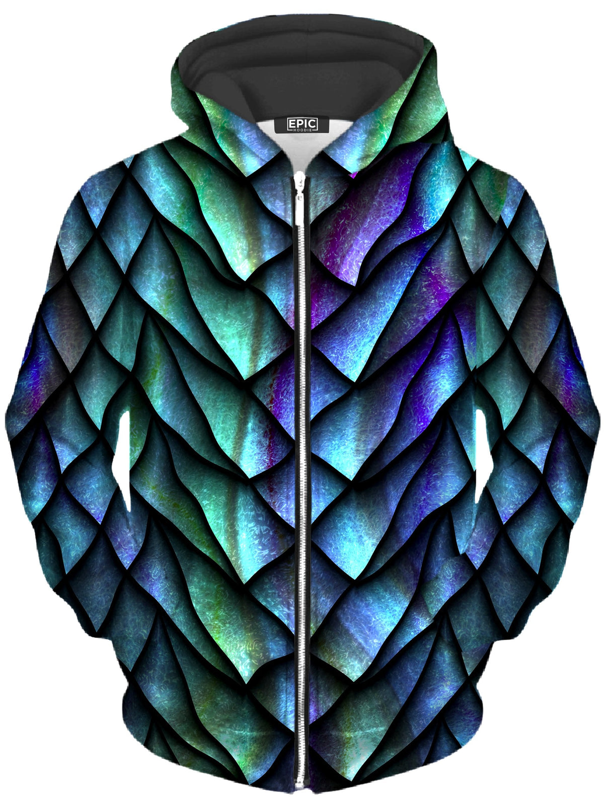 Dosed Dragon Scale Unisex Zip-Up Hoodie -Moonbestprint