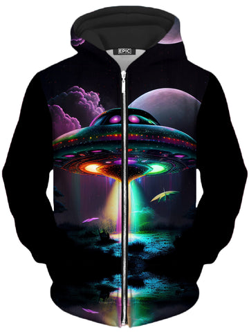 Encounter Unisex Zip-Up Hoodie -Moonbestprint