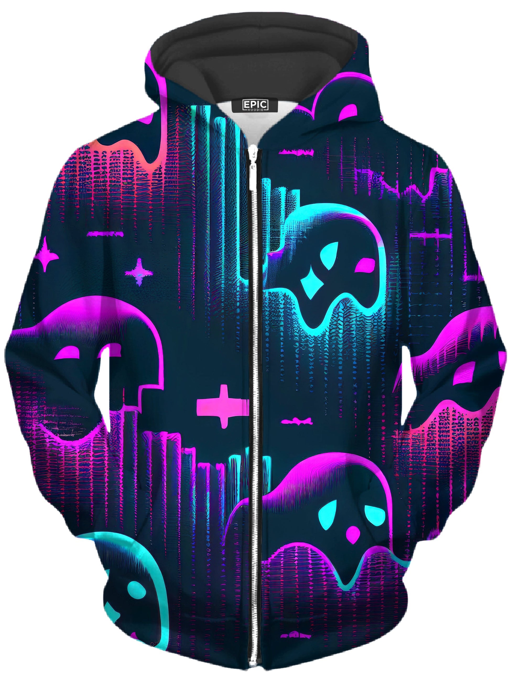 Ghost Melt Unisex Zip-Up Hoodie - Moonbestprint