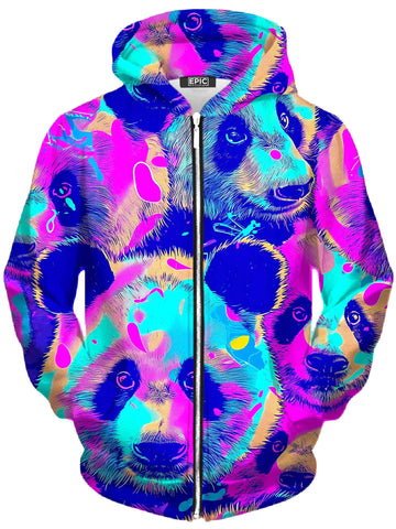 Panda Melt Unisex Zip-Up Hoodie -Moonbestprint