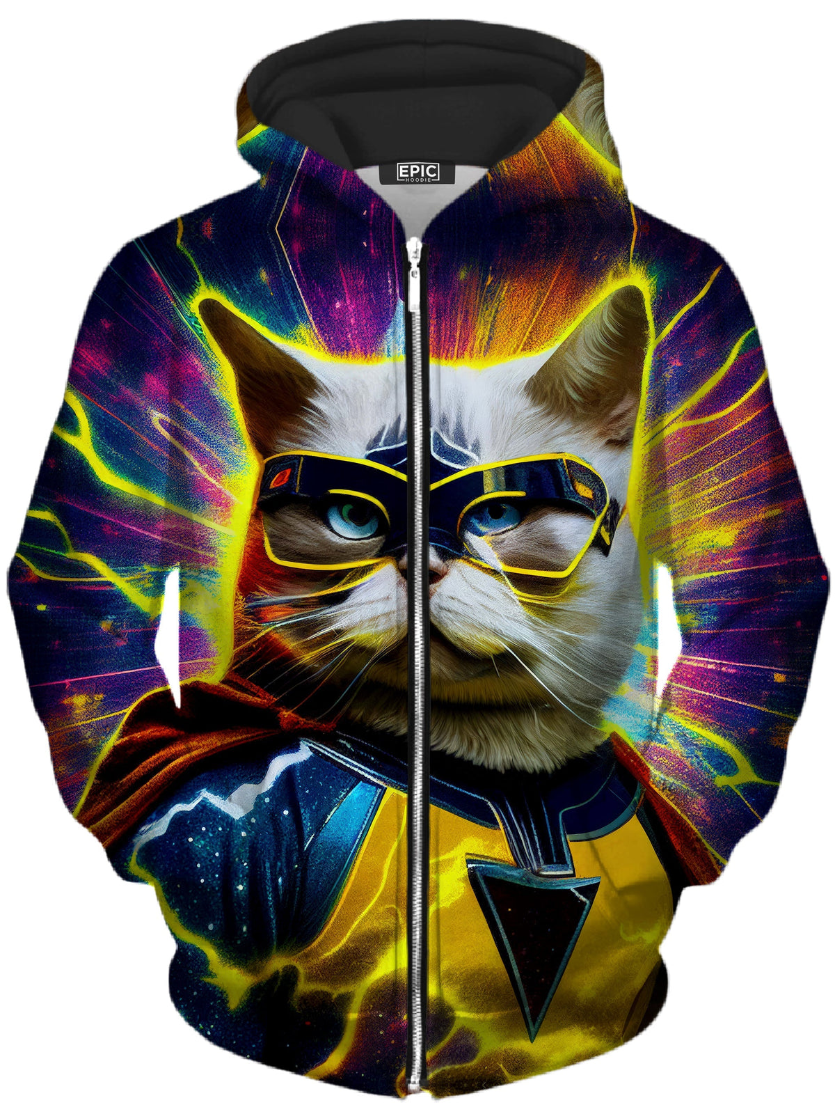 Cat Hero Unisex Zip-Up Hoodie - Moonbestprint