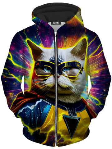 Cat Hero Unisex Zip-Up Hoodie - Moonbestprint
