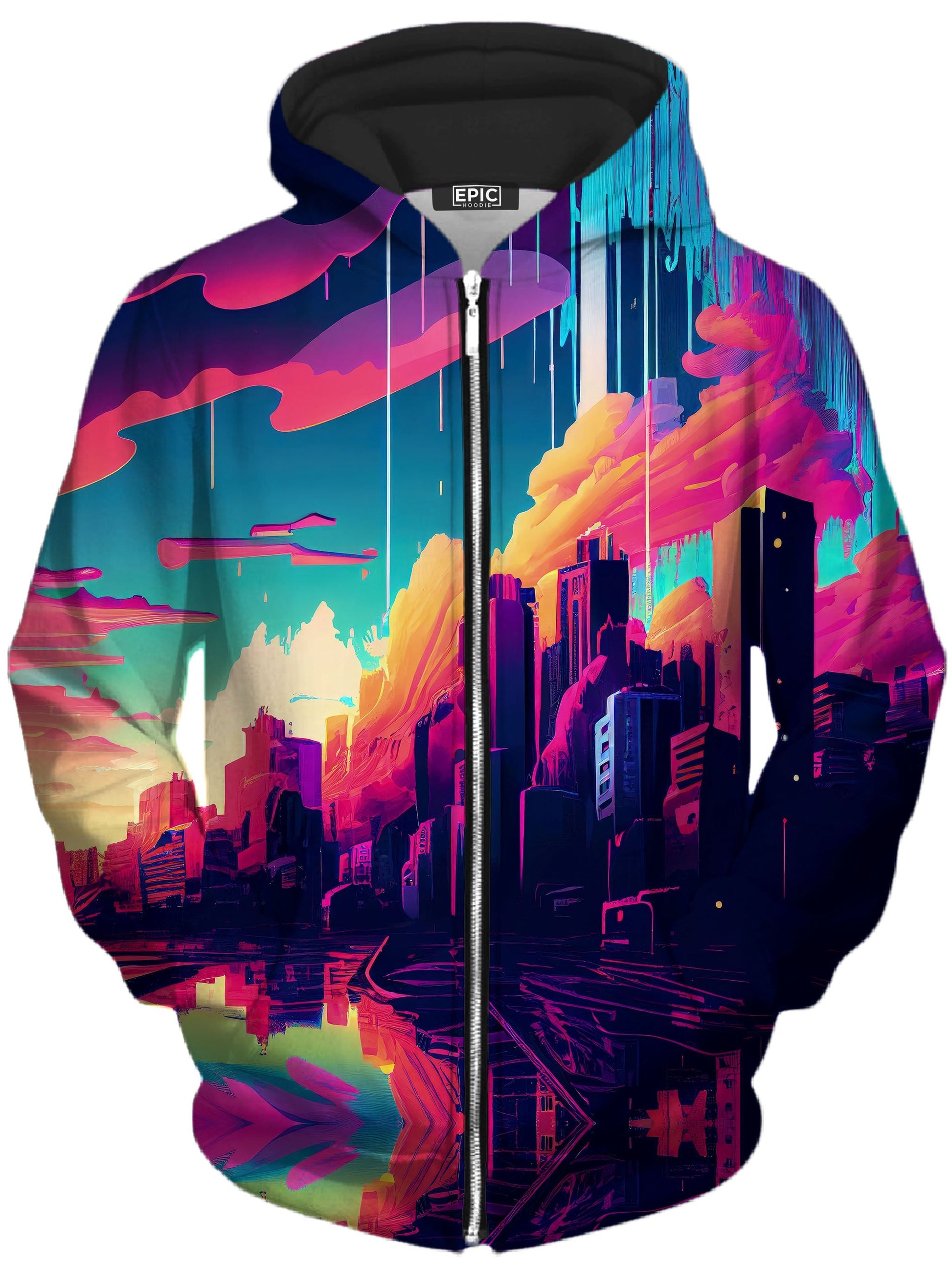 City In The Clouds Unisex Zip-Up Hoodie -Moonbestprint
