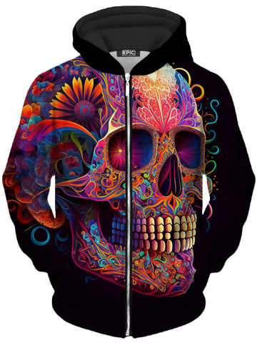 DOTD Skull Unisex Zip-Up Hoodie -Moonbestprint