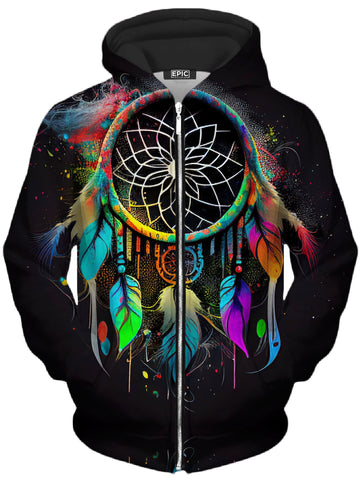 Dream Vizion Unisex Zip-Up Hoodie -Moonbestprint