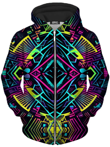 Neon Tribal Unisex Zip-Up Hoodie -Moonbestprint