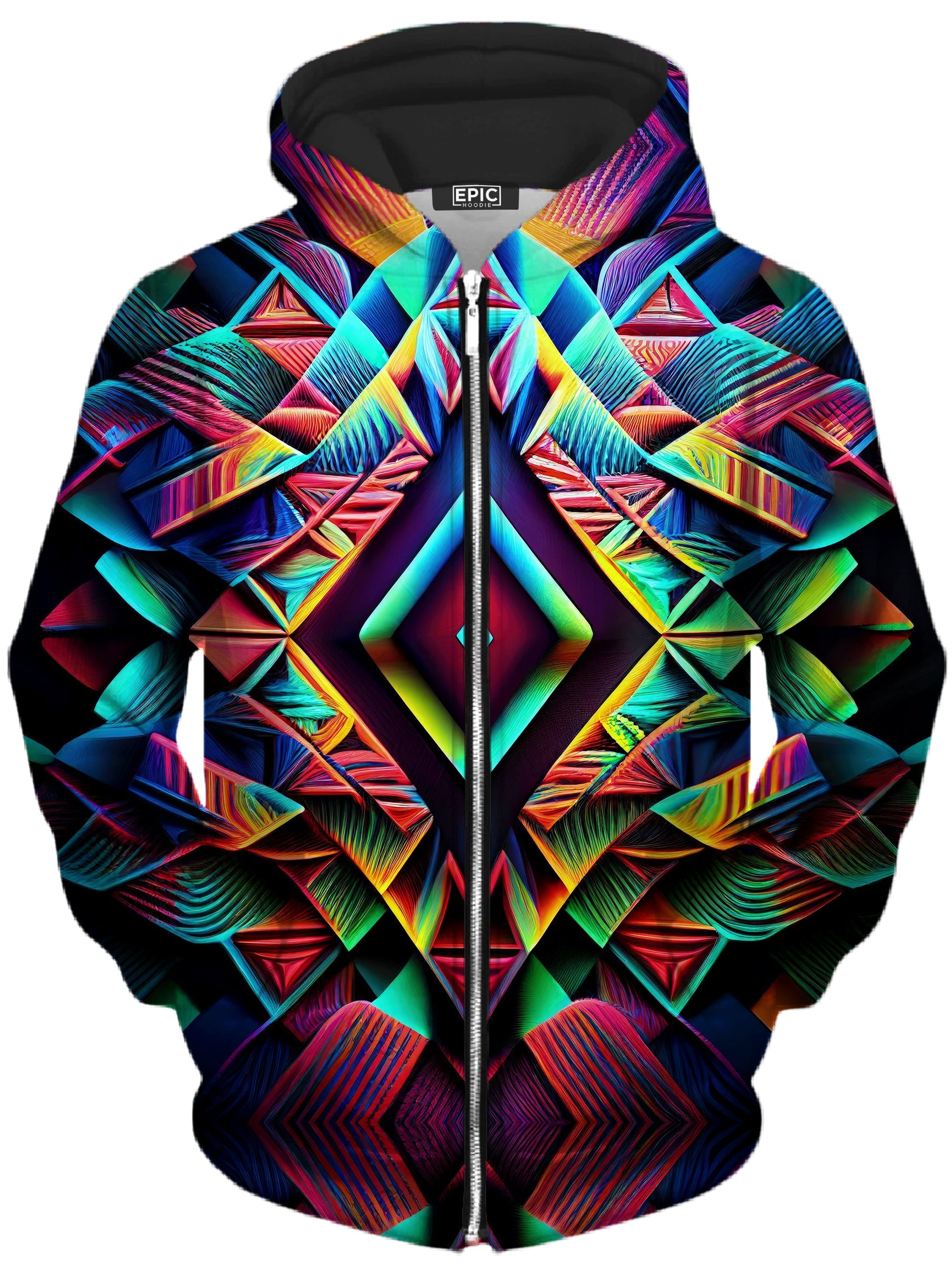 Psychedelic Tribal Unisex Zip-Up Hoodie -Moonbestprint