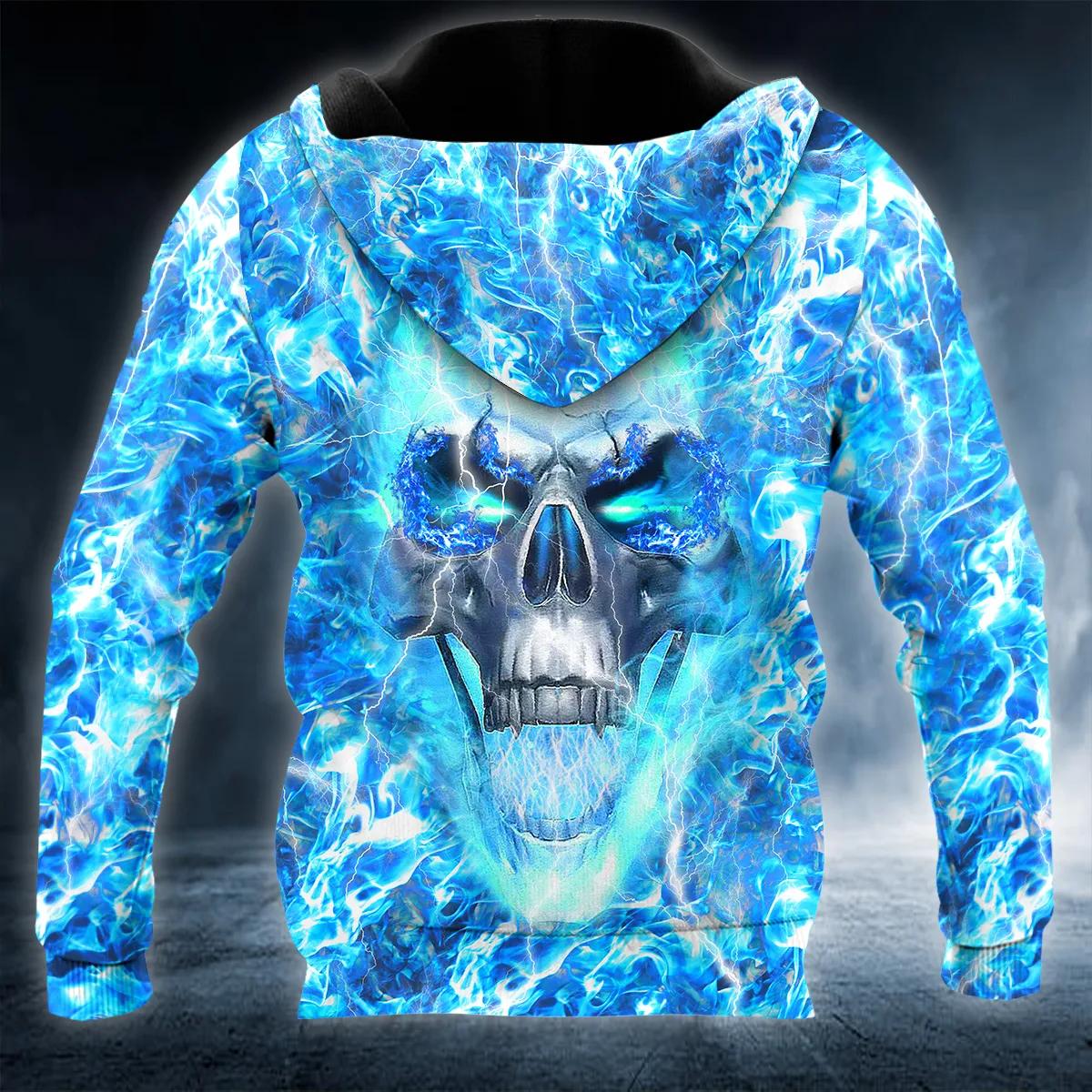 Ice Face Skull 3D All Over Print Hoodie -Moonbestprint