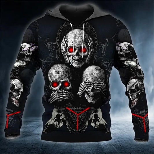 IDK IDC IDGAF Skull 3D All Over Print Hoodie -Moonbestprint