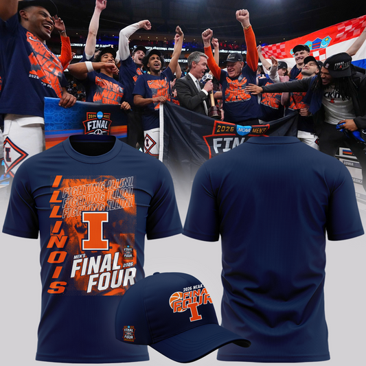 Illinois Fighting Illini 2026 NCAA Men's Basketball Tournament March Madness Final Four T-Shirt | HH79 Moonbestprint