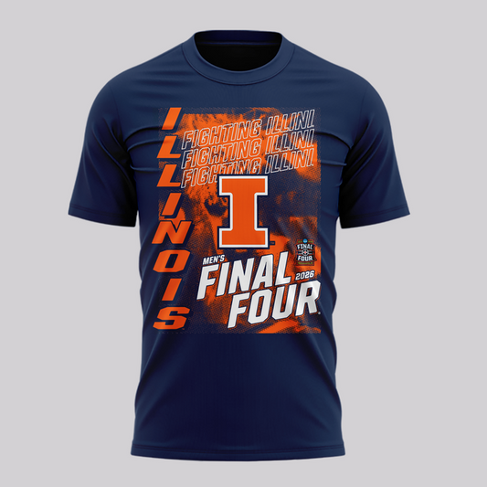 Illinois Fighting Illini 2026 NCAA Men's Basketball Tournament March Madness Final Four T-Shirt | WA78 Moonbestprint
