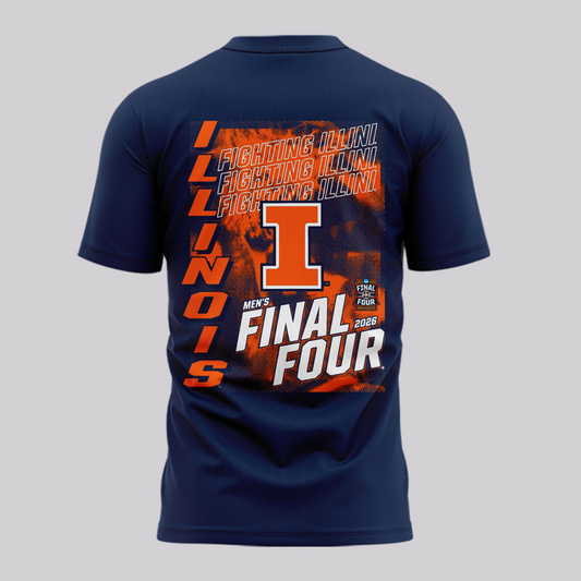 Illinois Fighting Illini 2026 NCAA Men's Basketball Tournament March Madness Final Four T-Shirt | ZM56 Moonbestprint