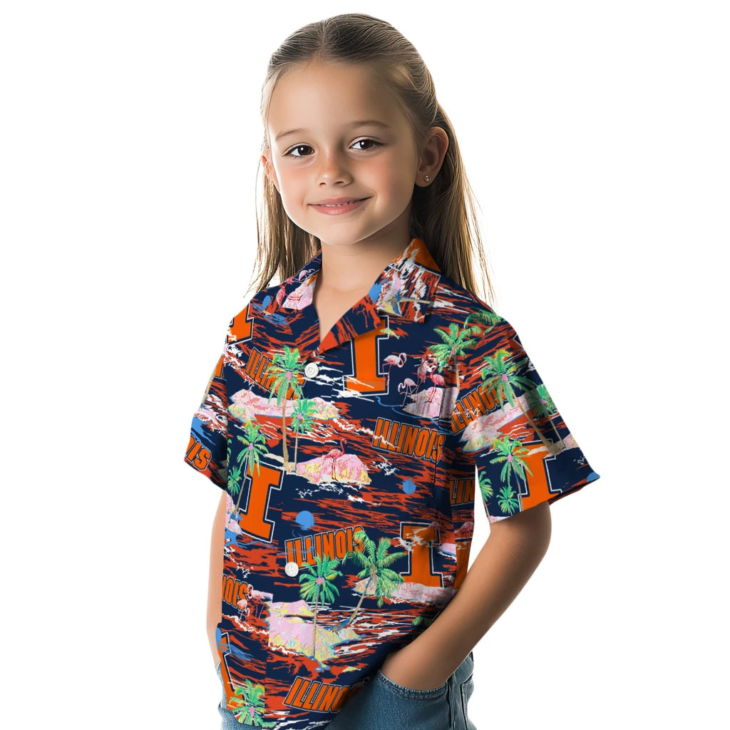 Illinois Fighting Illini Flamingo Retreat 2026 Hawaiian Shirt – Moonbestprint