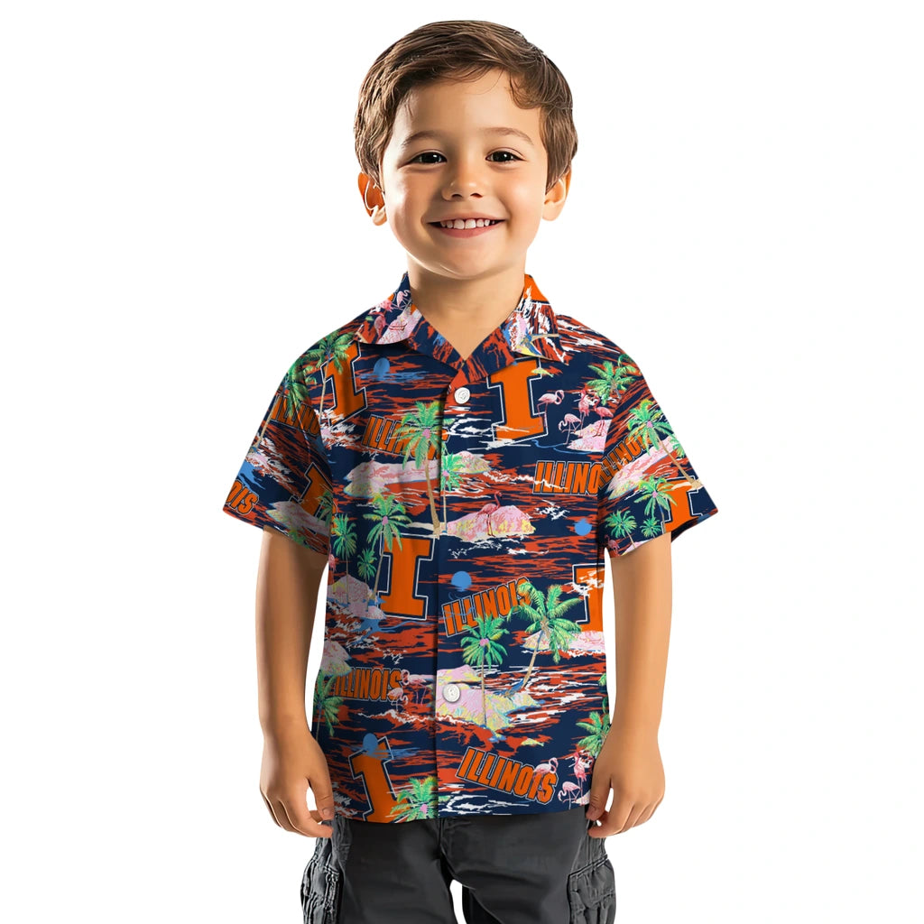 Illinois Fighting Illini Flamingo Retreat 2026 Hawaiian Shirt – Moonbestprint